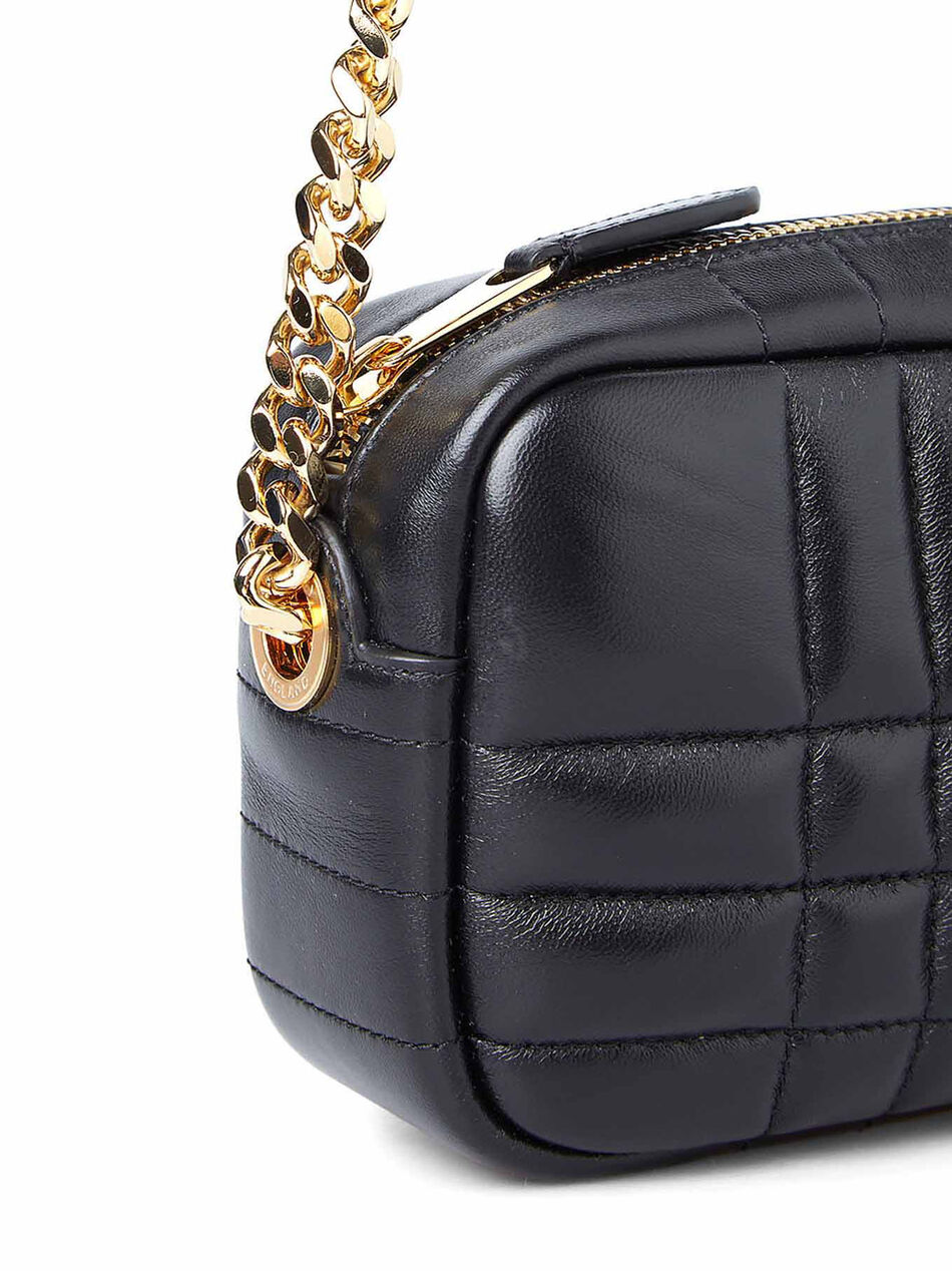 Lola Mini Shoulder Bag in Black Leather