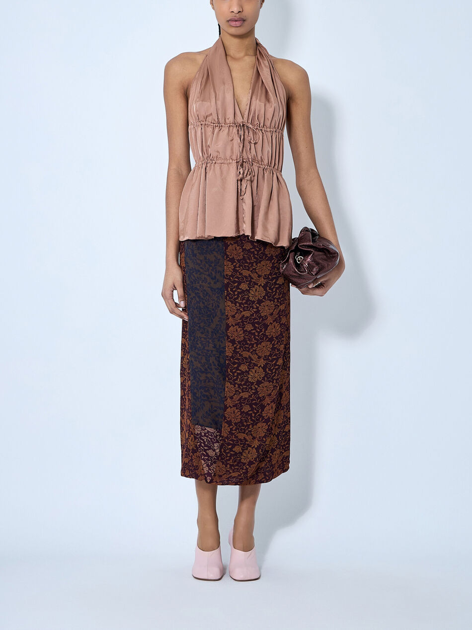 Silk-Blend Wrap Gonna