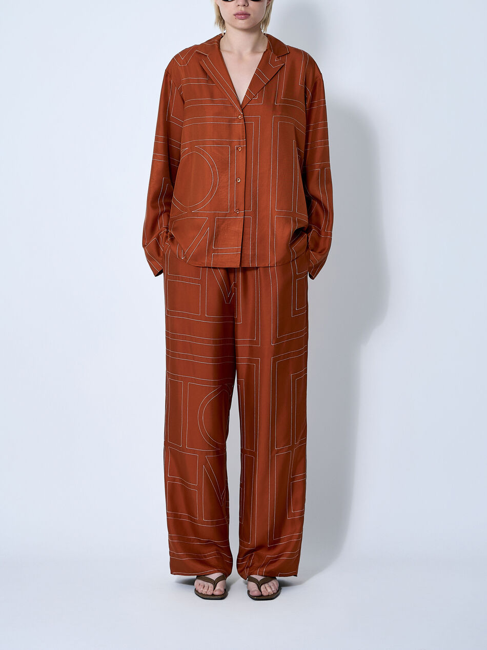 Monogram Silk Pants
