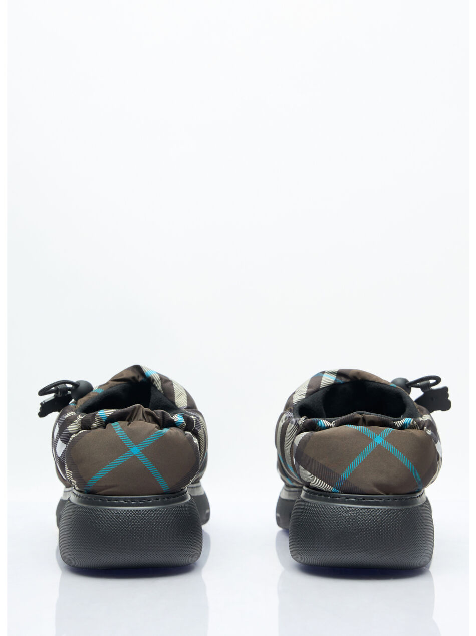 Check Nylon-Blend Pillow Mule