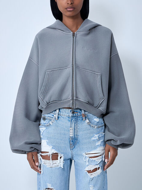 Crop Zip-Up Sweateshirt