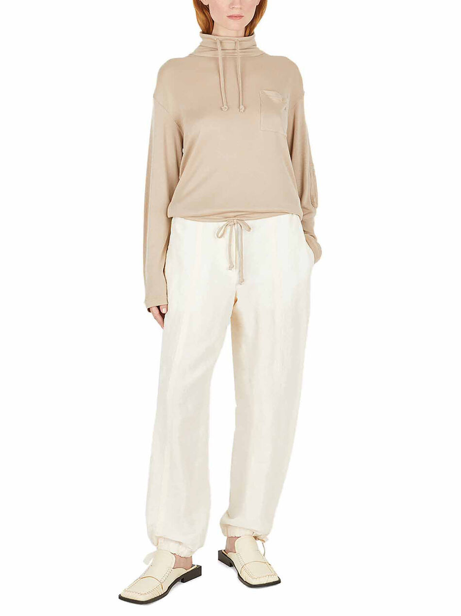 Beige Turtleneck Long Sleeves Top