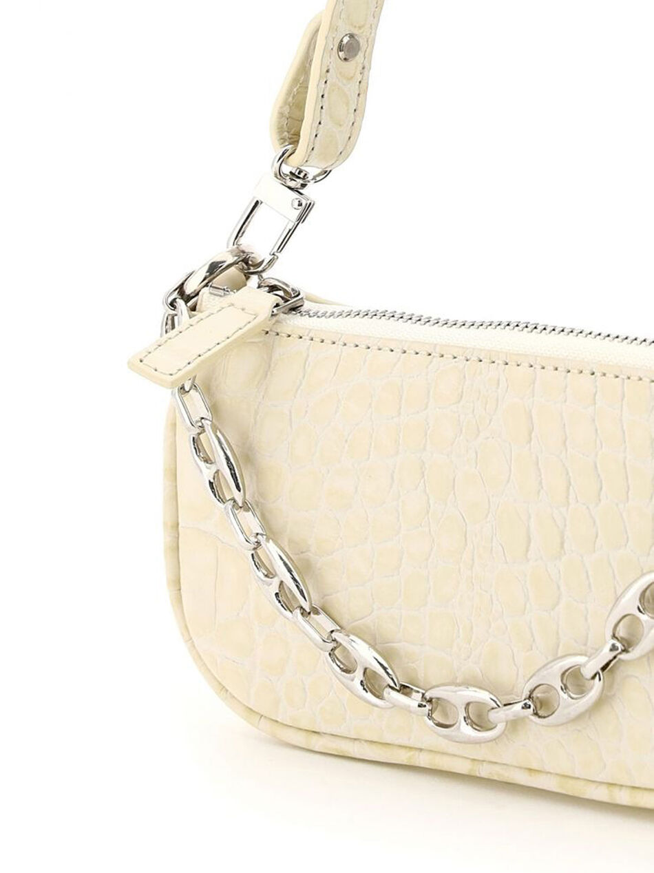Croco Rachel Mini Shoulder Bag in Beige