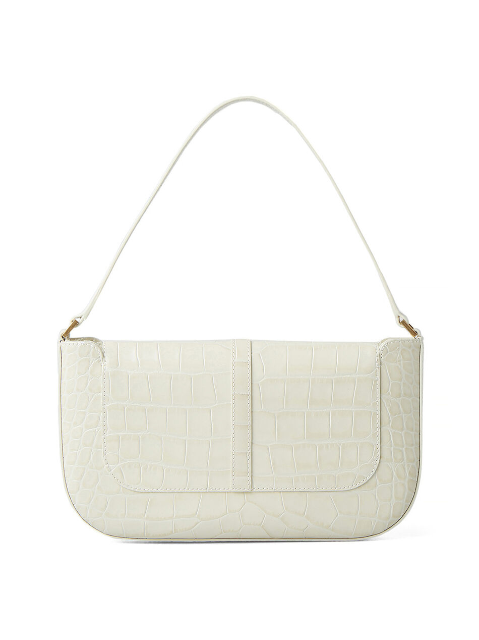 Croc Print Leather Miranda Shoulder Bag