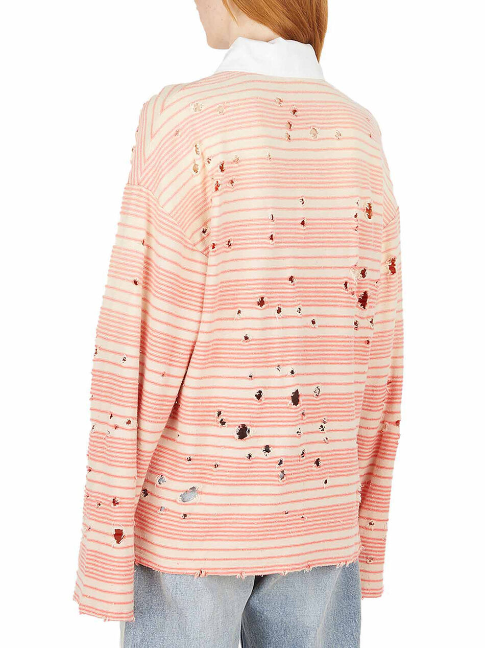 Distressed Striped Top