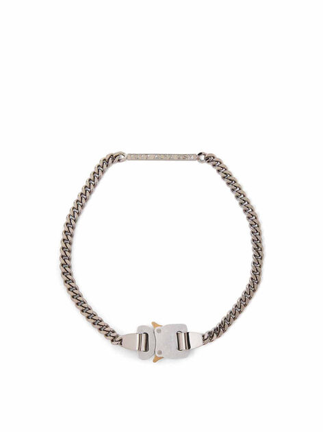 Buckle Necklace with Logo Plaque