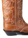 GANNI Knee High Embroidered Western Boots Brown flgan0250018brn