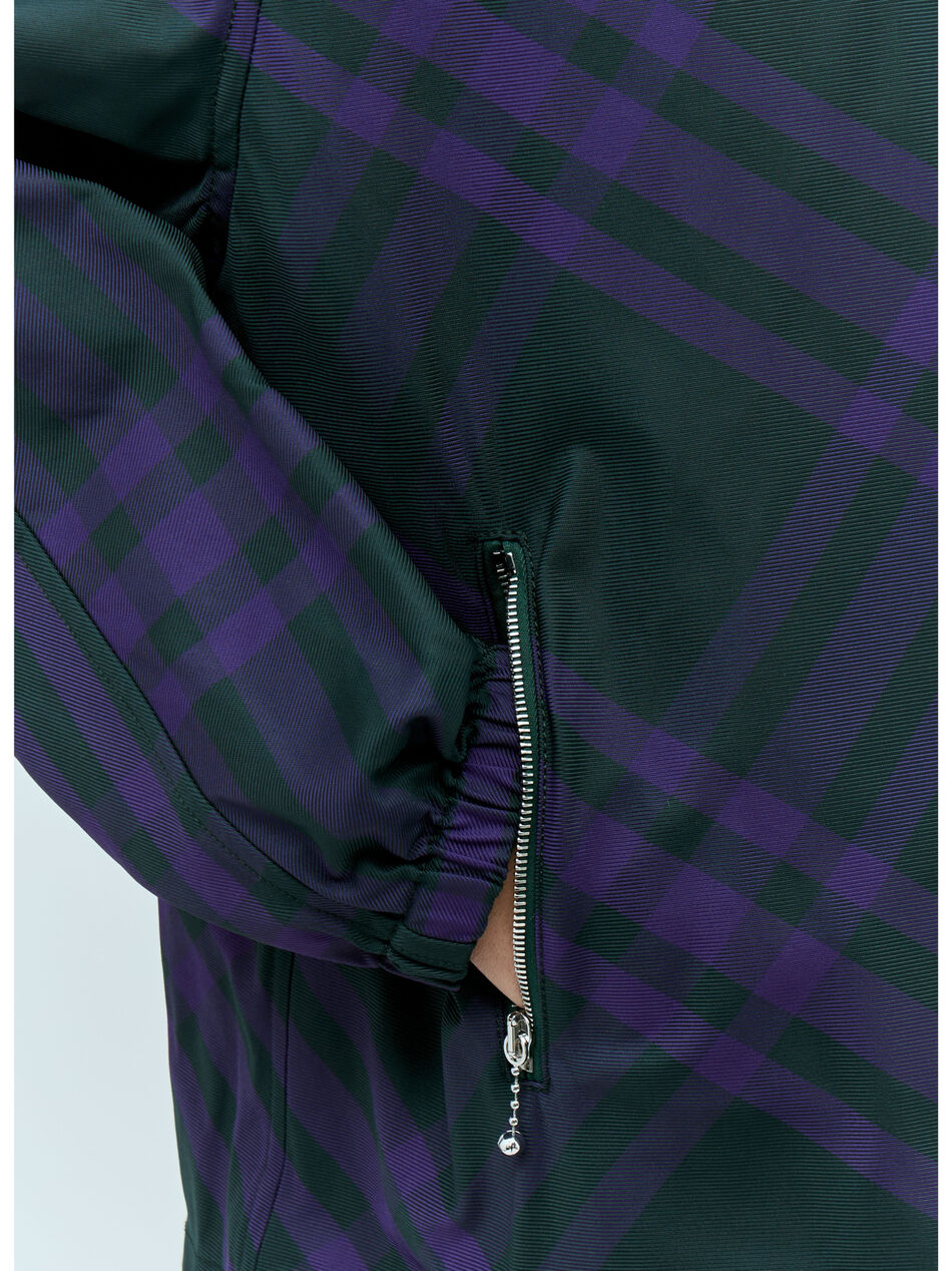 Check Nylon-Twill Windbreaker Jacket