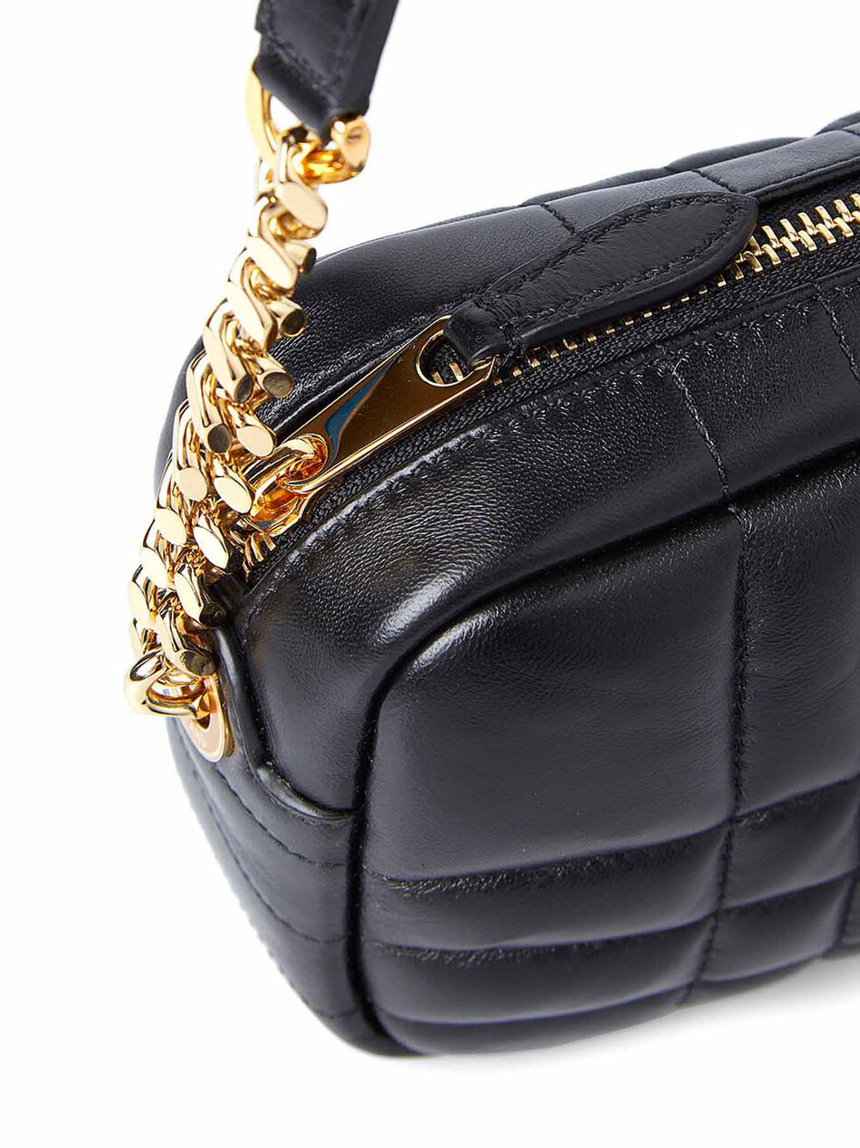 Lola Mini Shoulder Bag in Black Leather