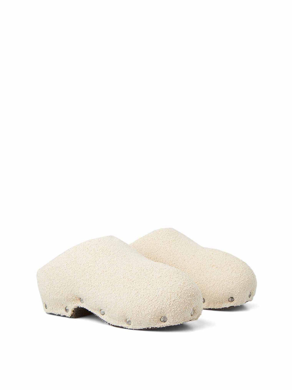 Tweed Beige Clogs