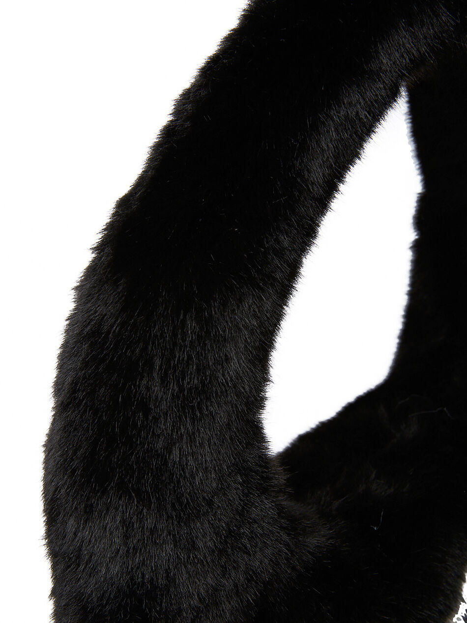 Borsa Nera in Eco-Pelliccia