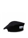 GANNI Ribbed Knit Beret Hat in Black Black flgan0250051blk