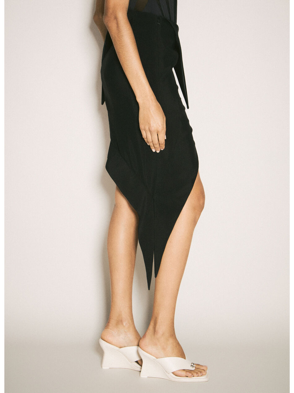 Cummerbund Satin Skirt