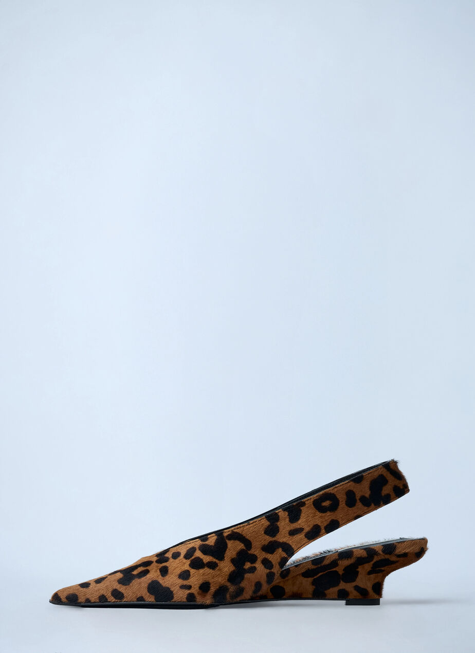 Leather Pointed Wedge-Heels