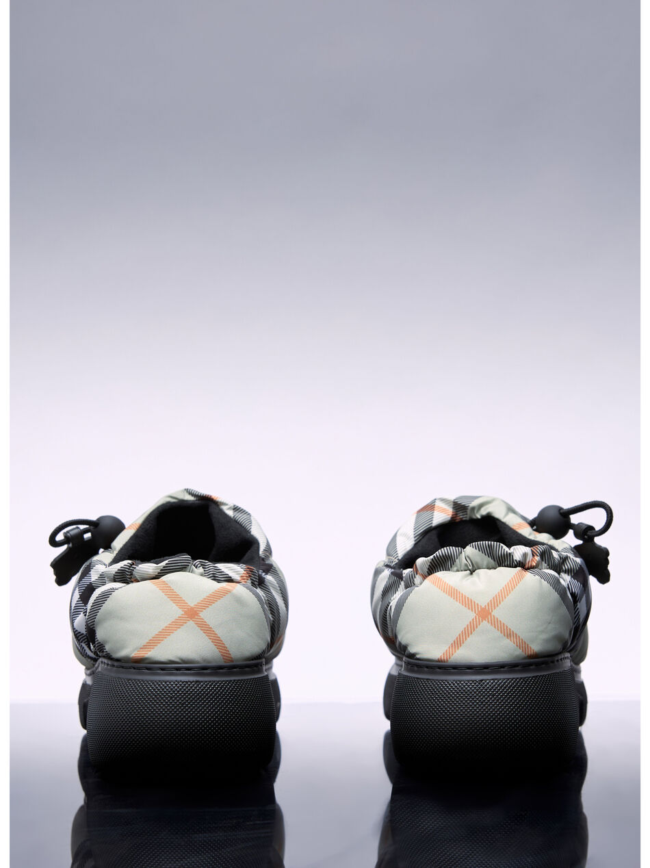 Check Nylon-Blend Pillow Mule