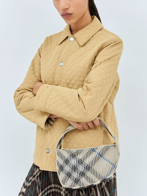 Check Mini Knitted Shoulder Bag