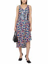 Paco Rabanne Sleeveless Dress with Floral Print Blue flpac0248025blu