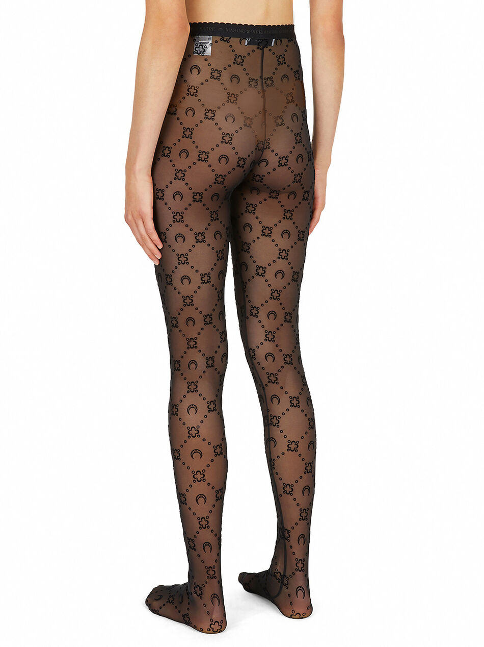 Flocked Monogram Tights