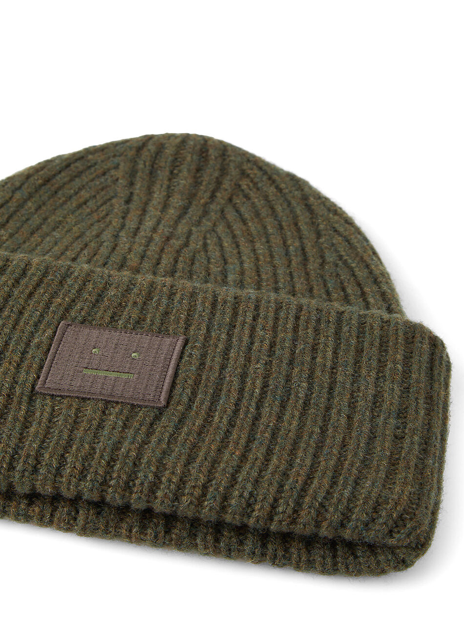 Pansy N Face Beanie Hat in Khaki