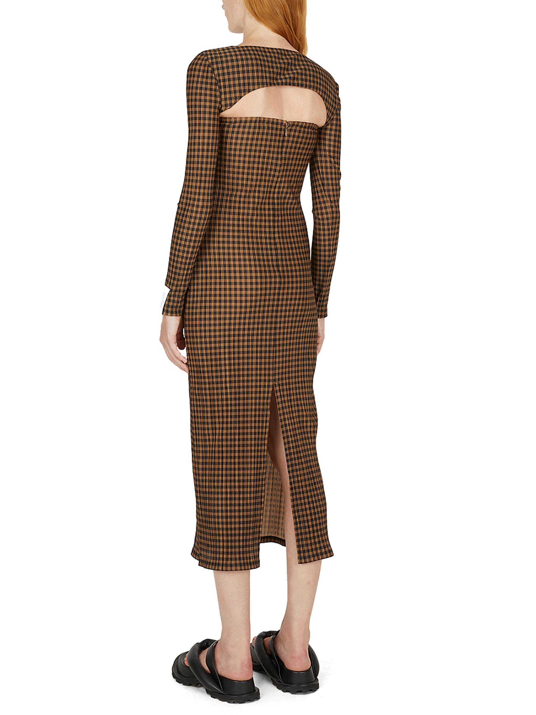 ROKH Check Dress with Detachable Sleeves