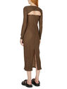 Rokh Detachable Sleeve Check Dress Brown flrok0249005brn