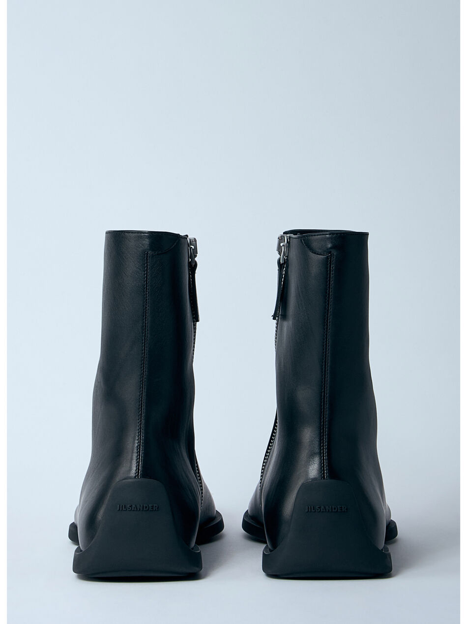 Leather Zip-Up Ankle Boot