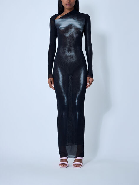 Wood Mesh Maxi Dress