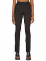 Courrèges Ribbed Black Trousers with Logo  flcou0248013blk