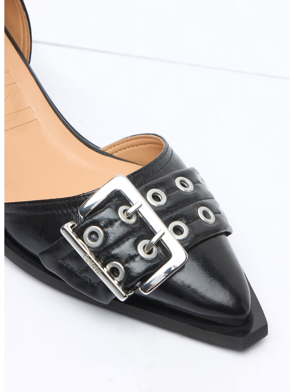 Feminine Buckle Open Cut Pumps