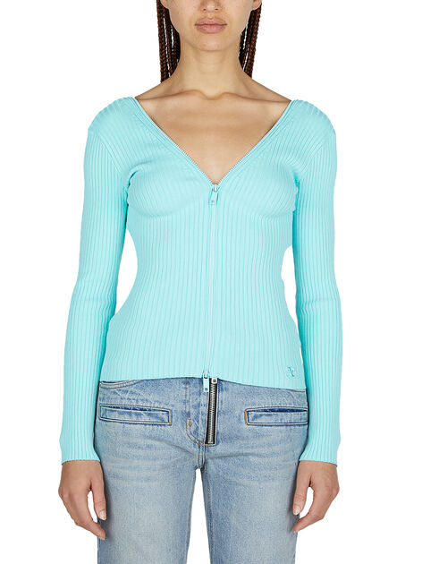 Rib Knit Extra Zip Cardigan