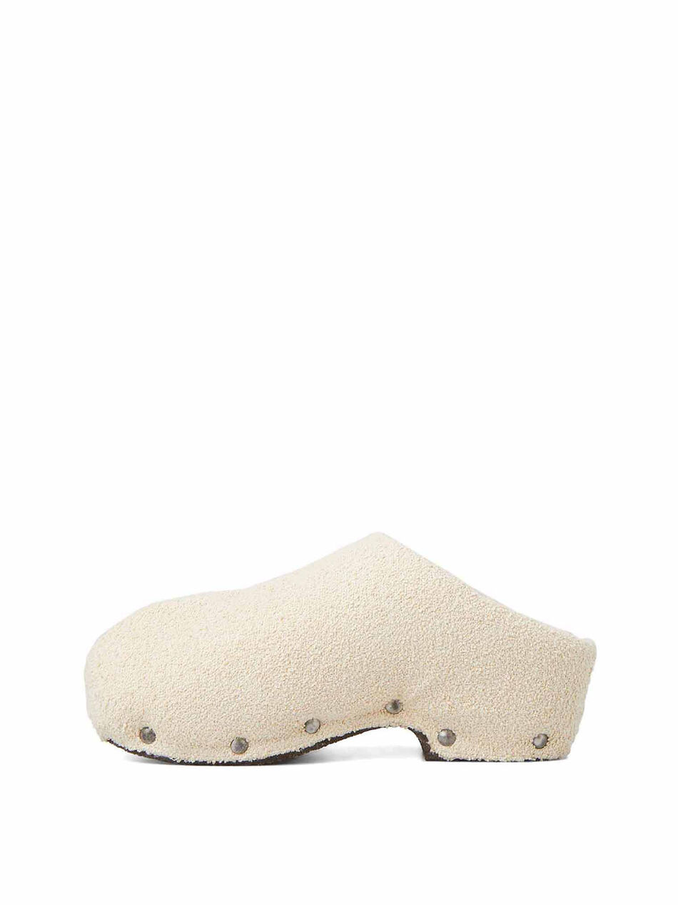 Tweed Beige Clogs