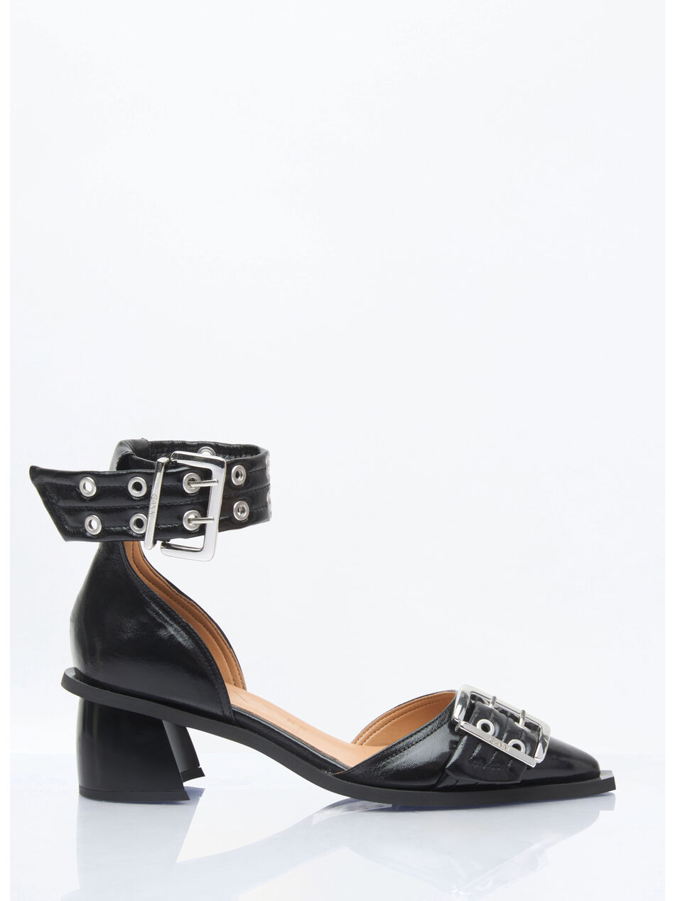 Feminine Buckle Open Cut Pumps