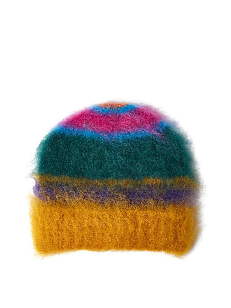 Mohair Beanie Hat Multicolor