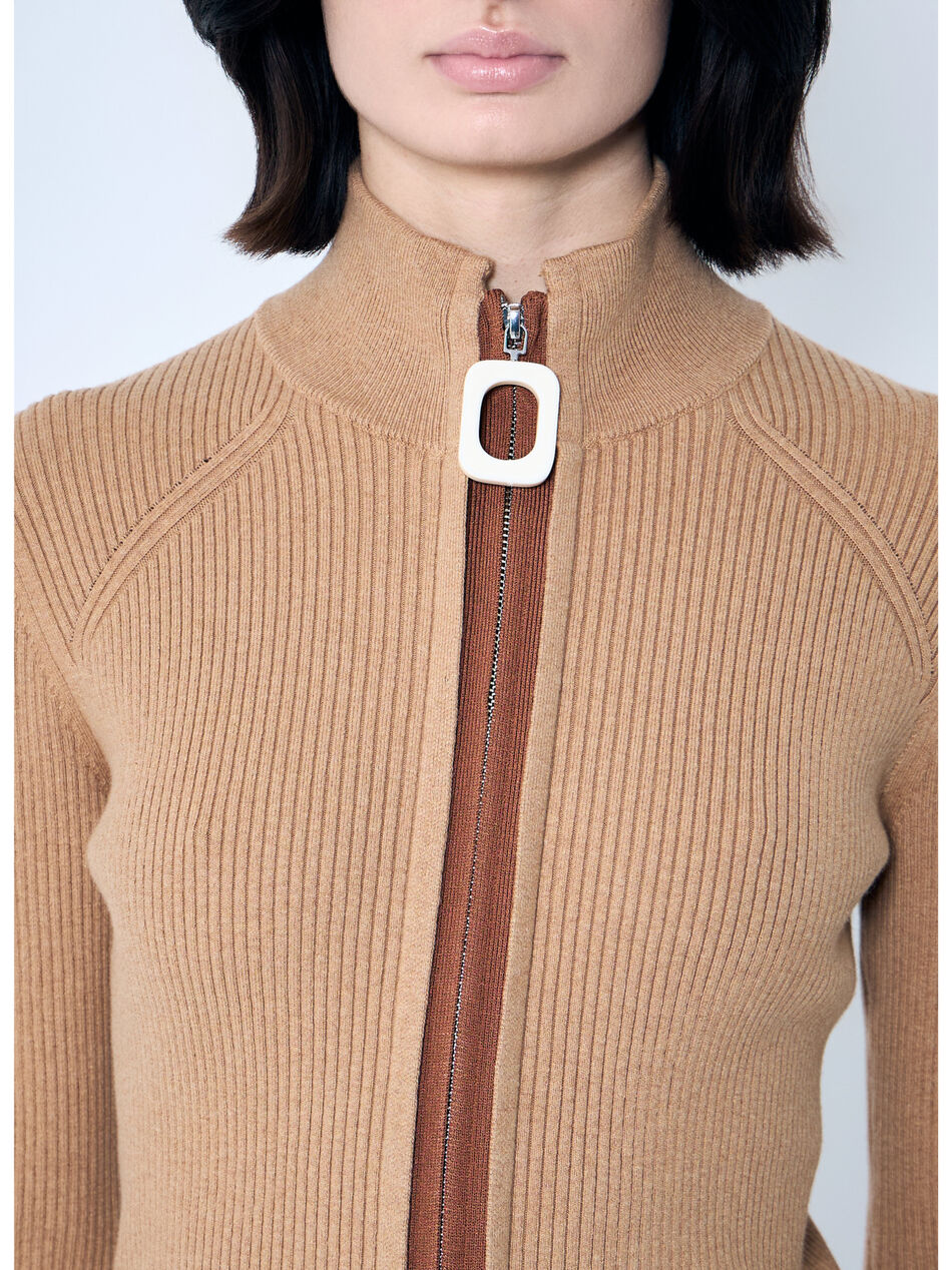 Fitted Zip-Up Cardigan