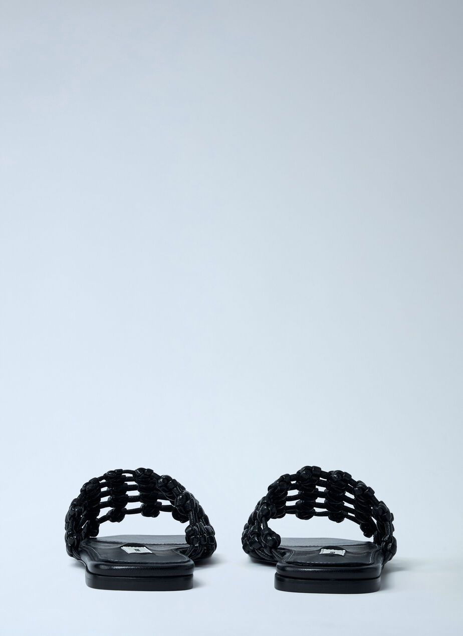 Braided Leather Slides