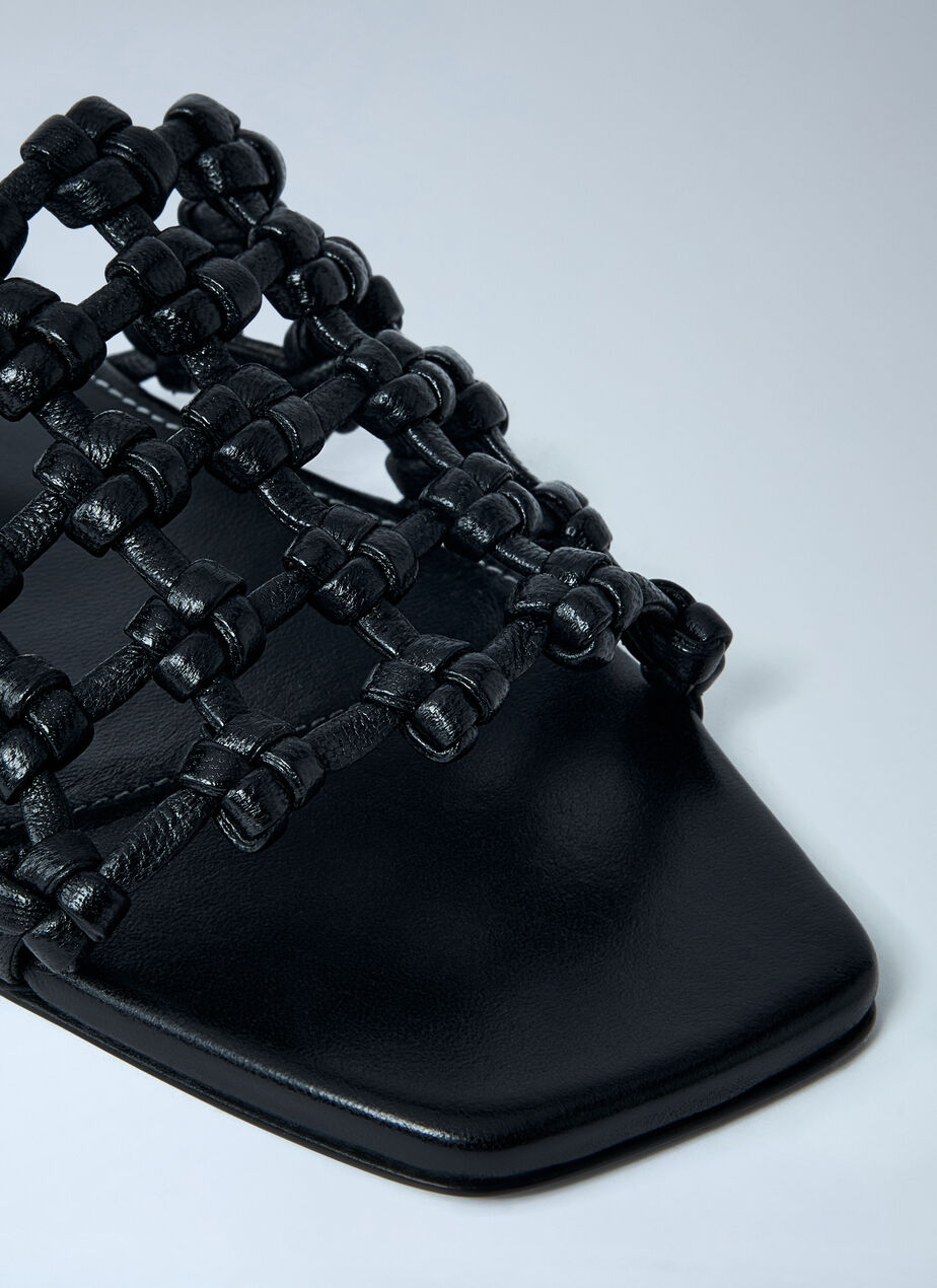 Braided Leather Slides