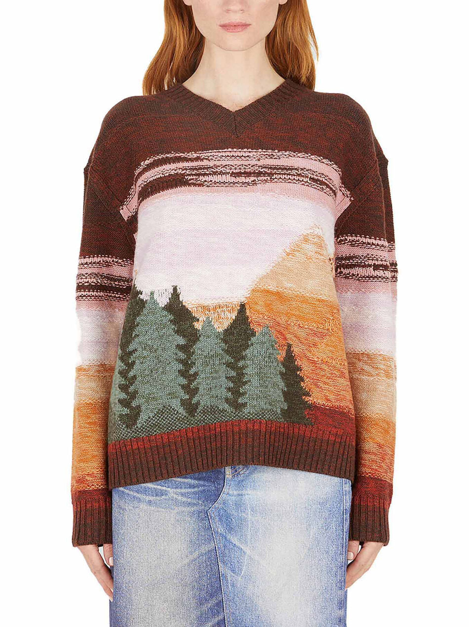 Sweater with All-Over Graphic Print