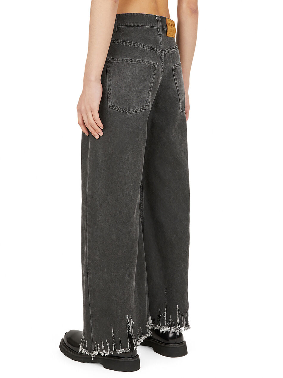 Wide Leg Raw Hem Jeans
