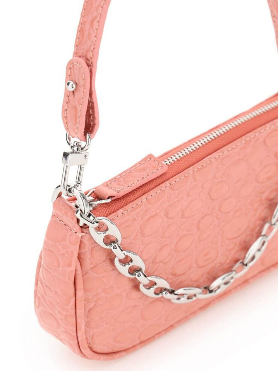 Croco Rachel Mini Shoulder Bag in Pink