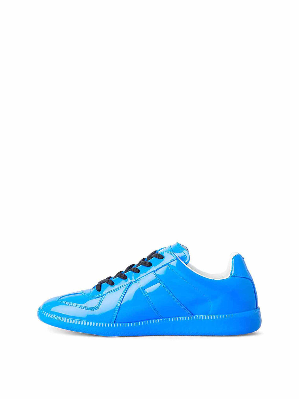 Replica Sneakers in Blue Patent Leather