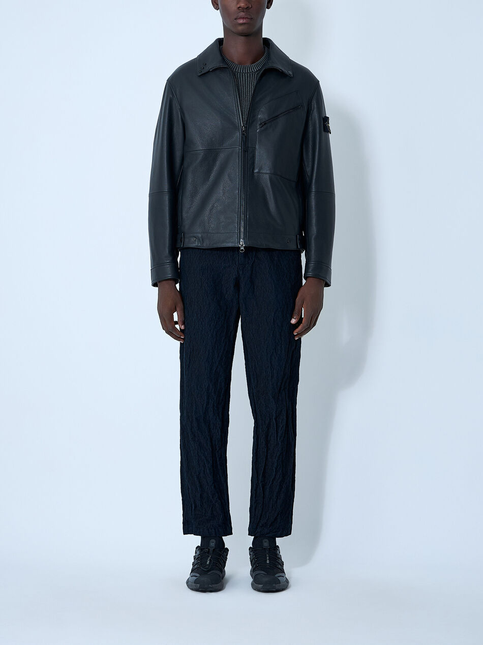 Leather Jacket With Logo Patch