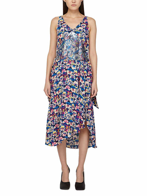 Sleeveless Dress with Floral Print