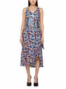 Paco Rabanne Sleeveless Dress with Floral Print Blue flpac0248025blu