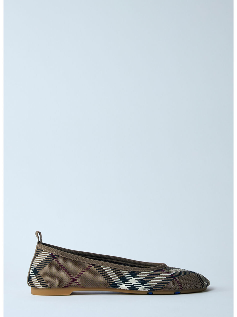 Check Knit Baby Ballerina Flats