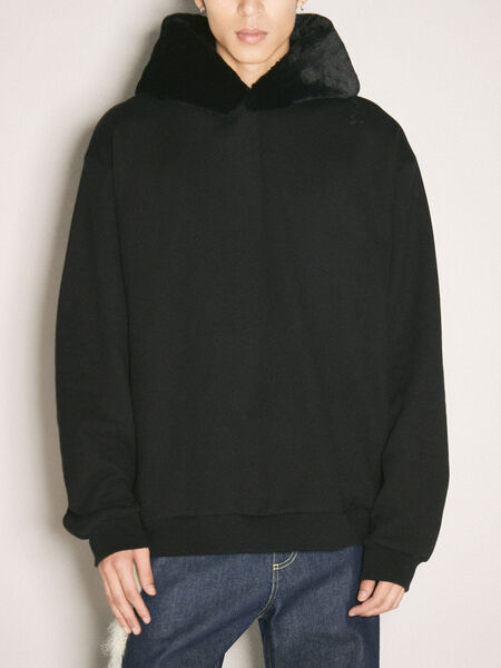 Faux-Fur Hood Sweatshirt