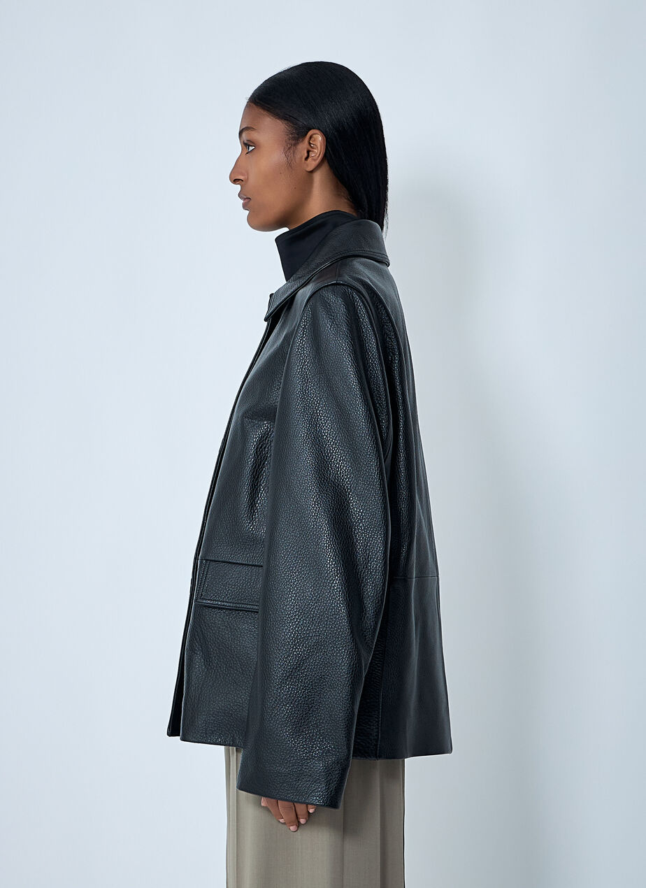 Grained Leather Jacket