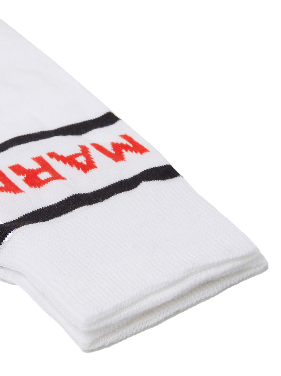 Colour Block Logo Socks in White