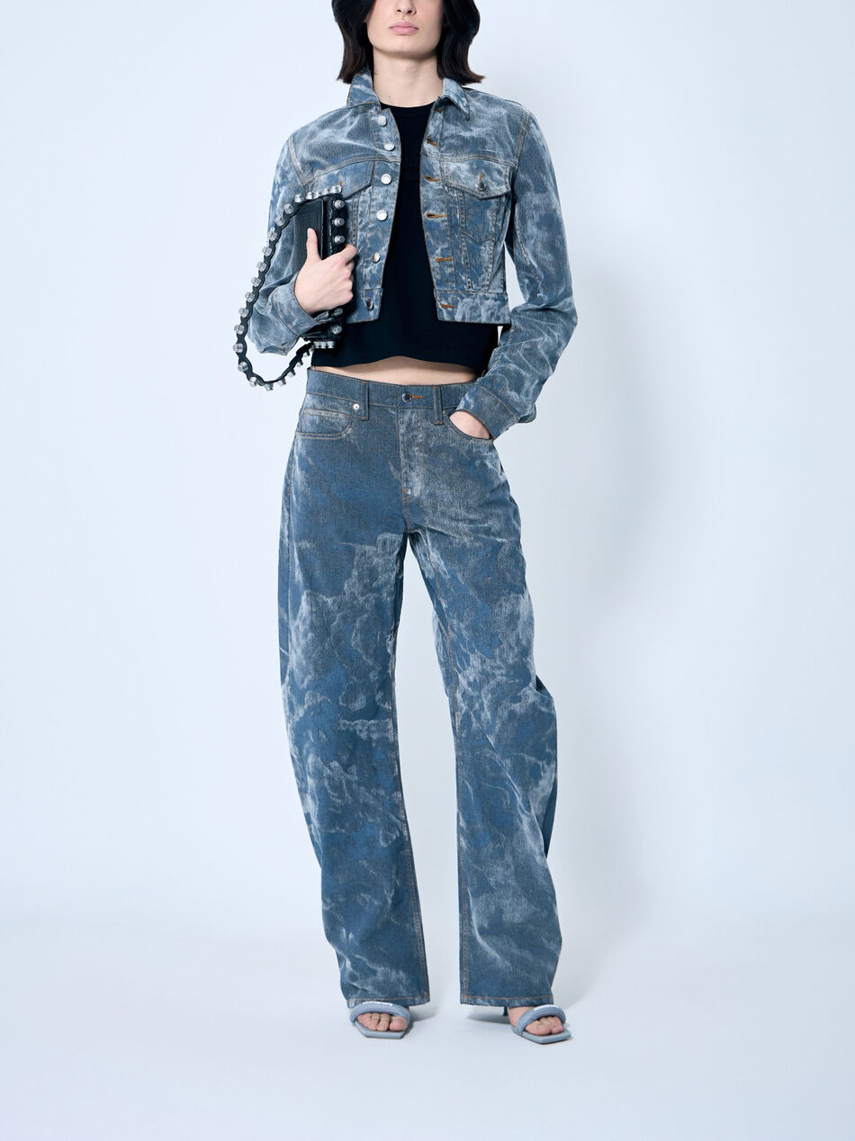 Low Rise Clouding Flocking Jeans