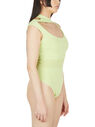Y/Project Bodysuit with Cut Out Detail Green flypr0248004grn