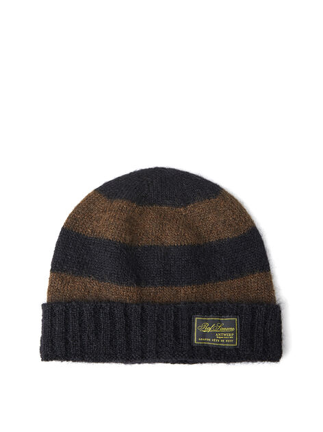 Berretto a Righe con Patch del Logo